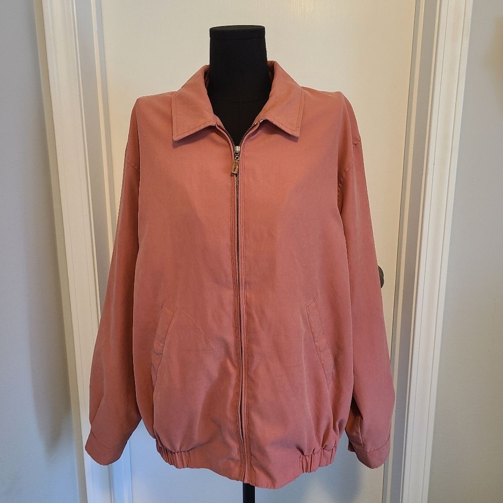 Peter Millar Jacket Size Large Vintage Salmon Orange Fully Lined Golf